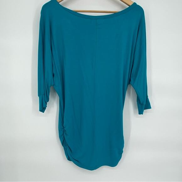 Made by Johnny Tunic Top Medium Rushed Side Costal Made in the USA Aqua - Picture 5 of 8